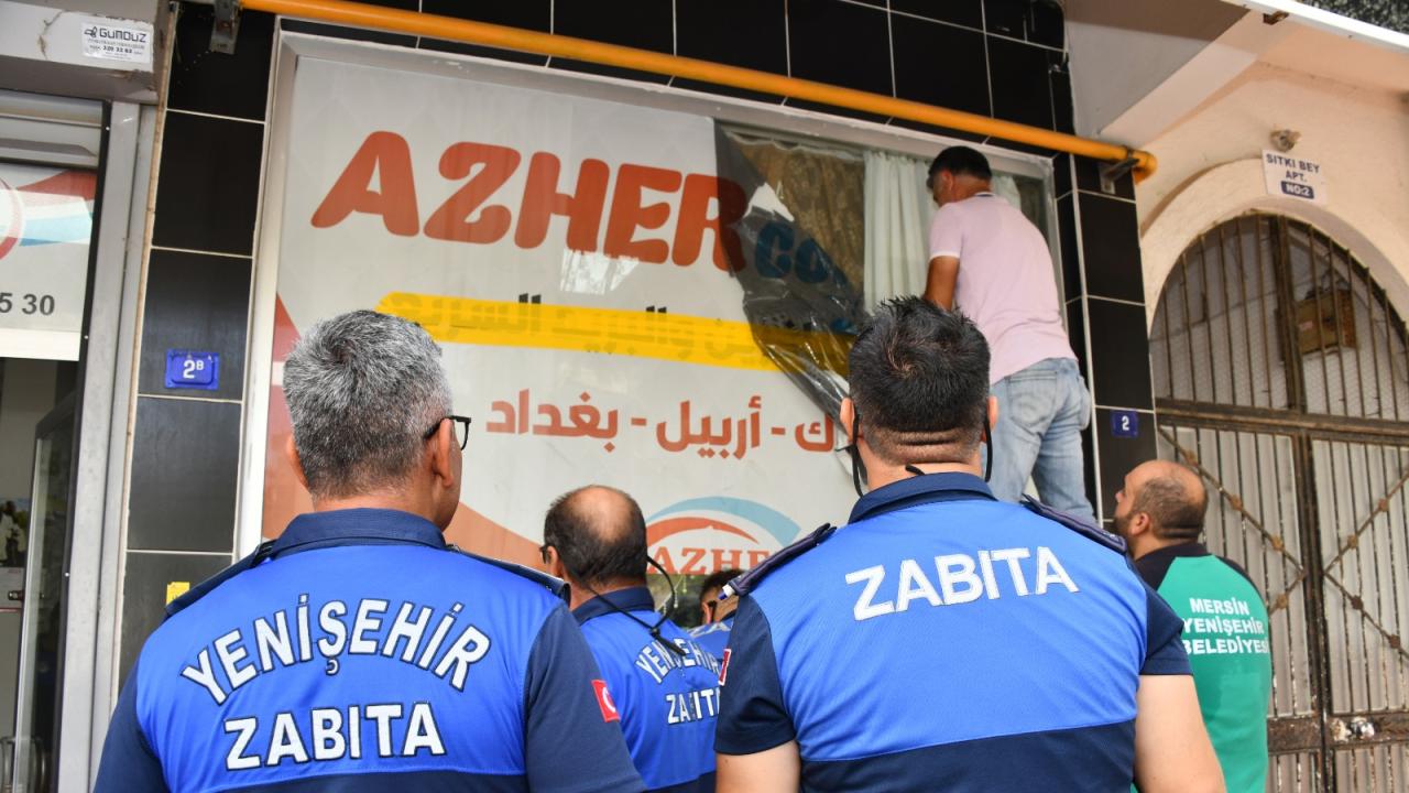 Yenişehir Belediyesinden yabancı tabela denetimi