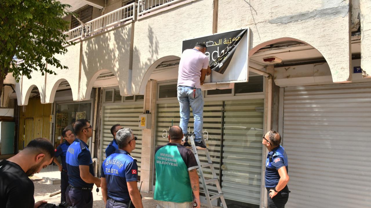 Yenişehir Belediyesinden yabancı tabela denetimi