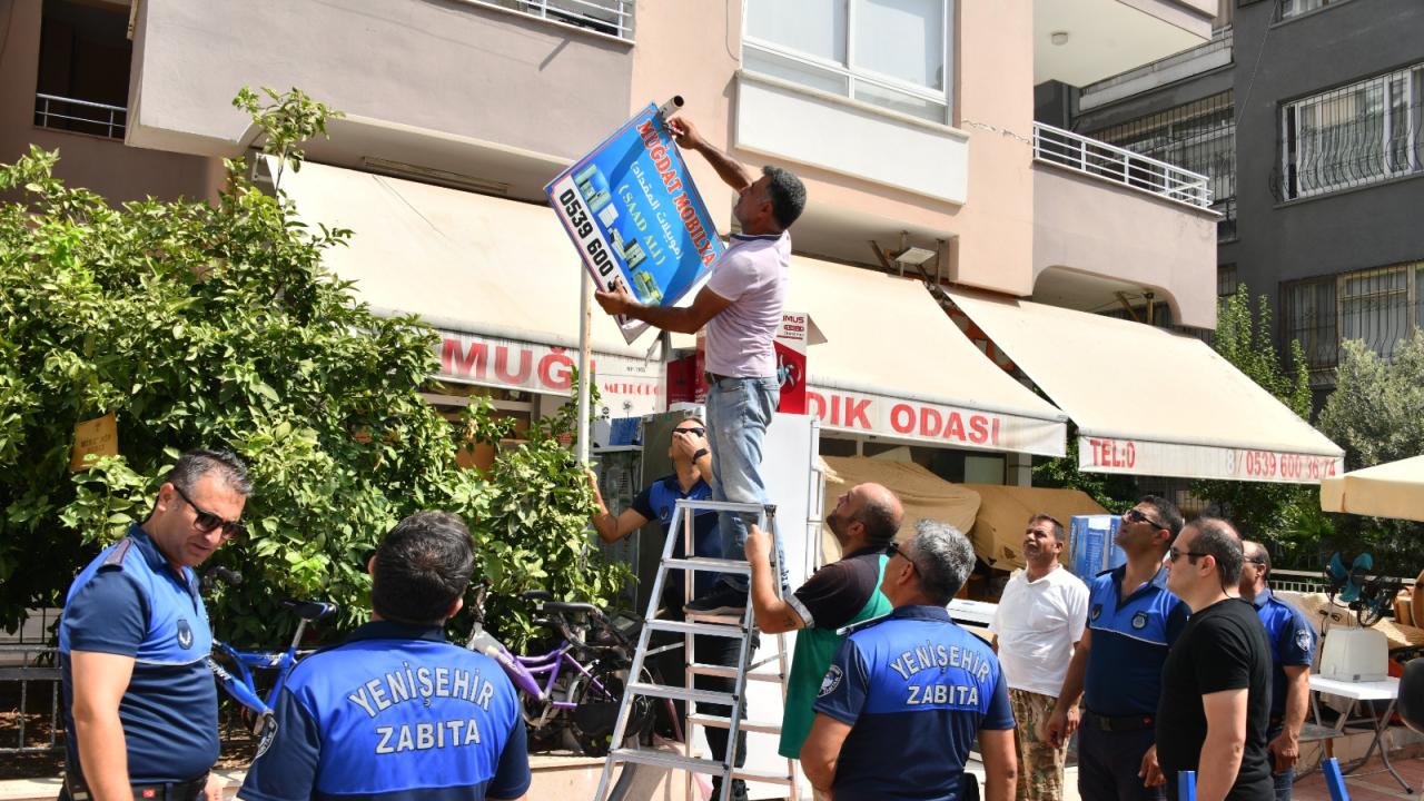 Yenişehir Belediyesinden yabancı tabela denetimi