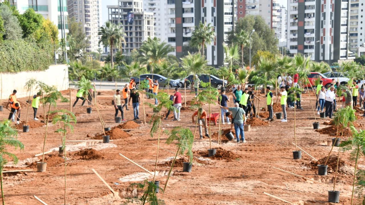 Başkan Özyiğit, öğrencilerle jakaranda fidanlarını toprakla buluşturdu