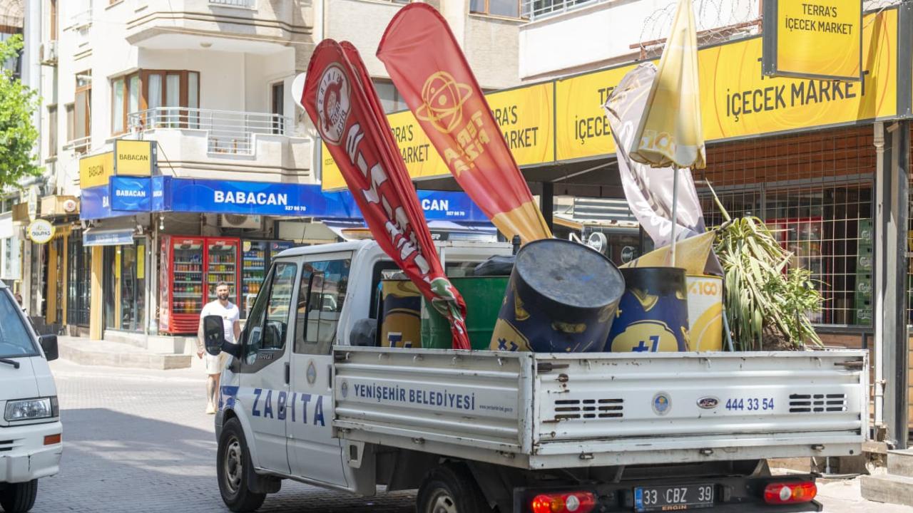 Yenişehir Belediyesi kaldırım ve yol işgallerine geçit vermiyor