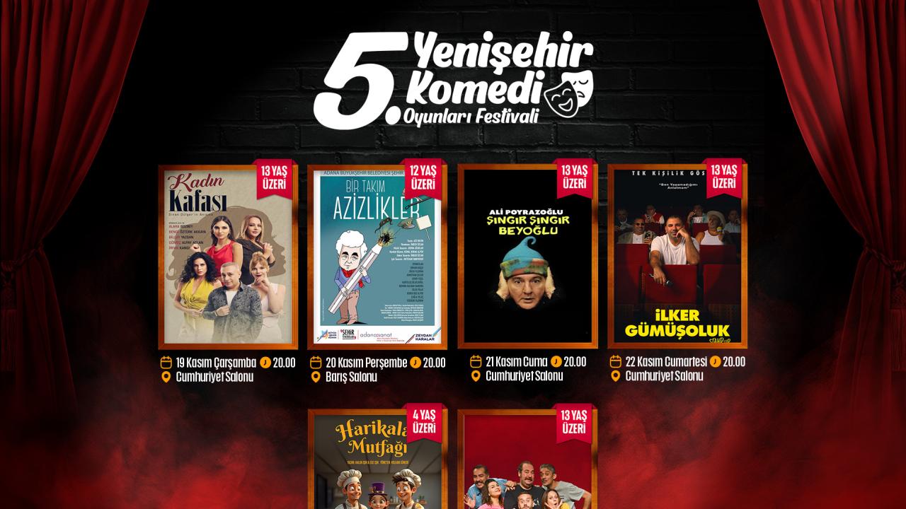 5. Yenişehir Komedi Oyunları Festivali Başlıyor