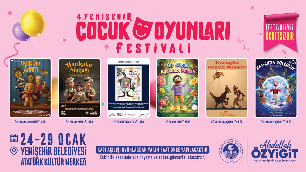 4. Yenişehir Çocuk Oyunları Festivali başlıyor