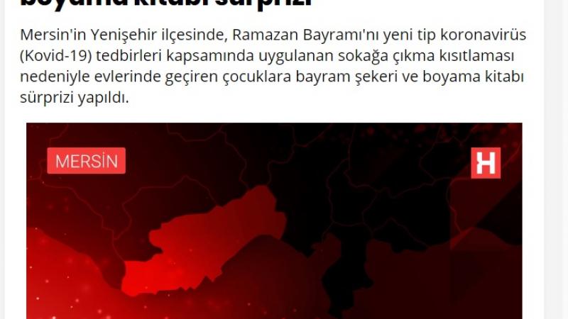 Yenişehir Belediyesinden çocuklara bayram şekeri