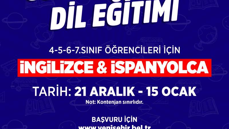 Yenişehir Belediyesinden online İngilizce ve İspanyolca dil eğitimi