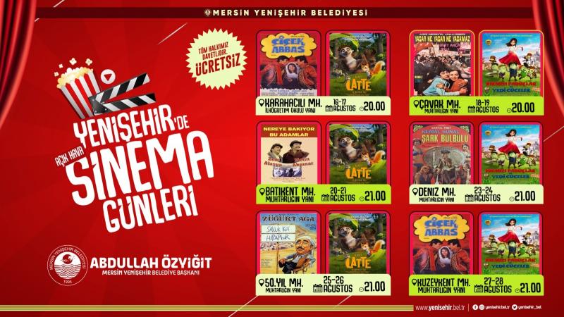 Yenişehir Belediyesi açık hava sinemasını mahallelere taşıyor