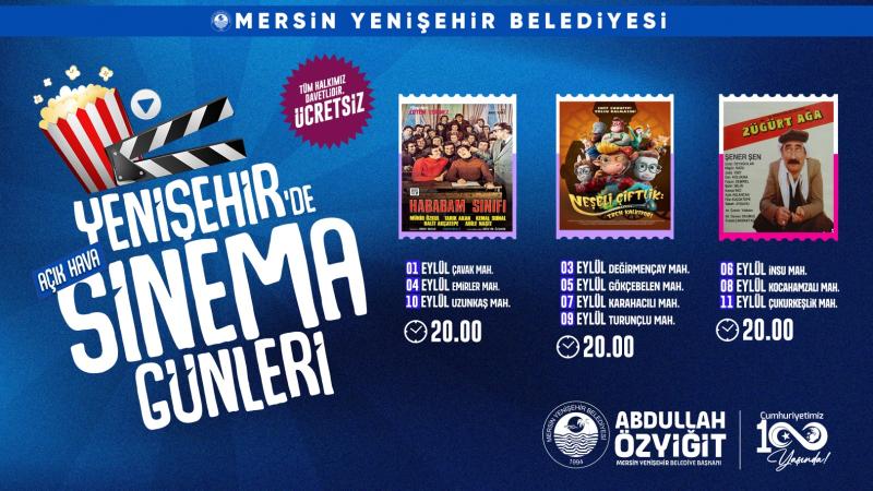 Yenişehir Belediyesi kırsal mahallelere açık hava sineması kuruyor