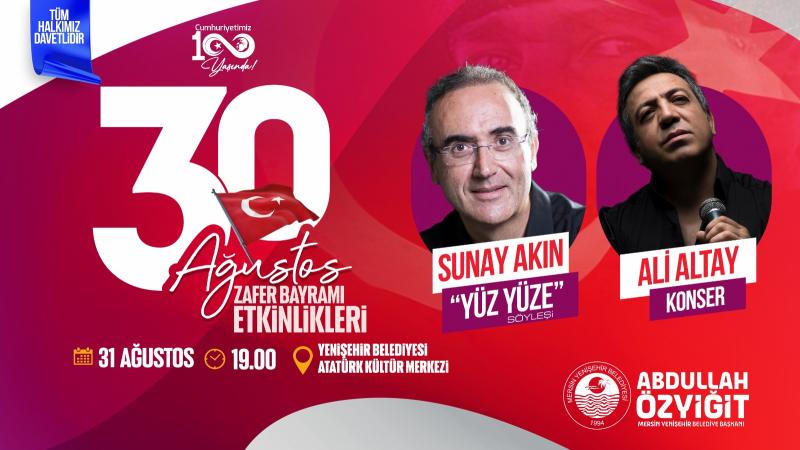 Yenişehir Belediyesi, Sunay Akın ve Ali Altay’ı Mersinlilerle buluşturuyor