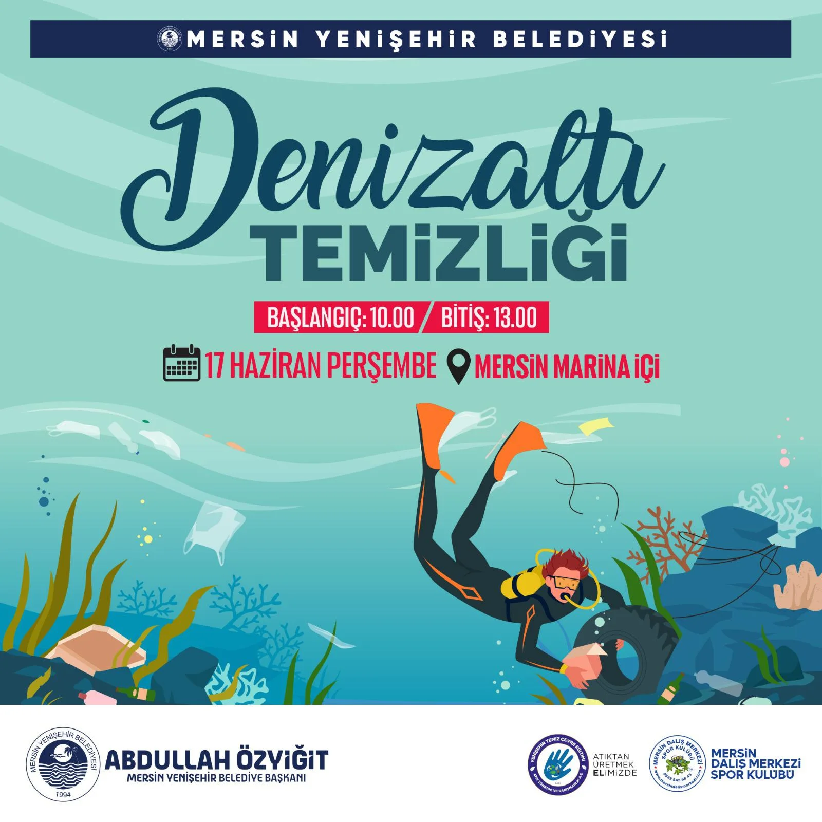 7 Haziran Çölleşme ve Kuraklıkla Mücadele Günü’nde denizaltı temizliği yapıyoruz